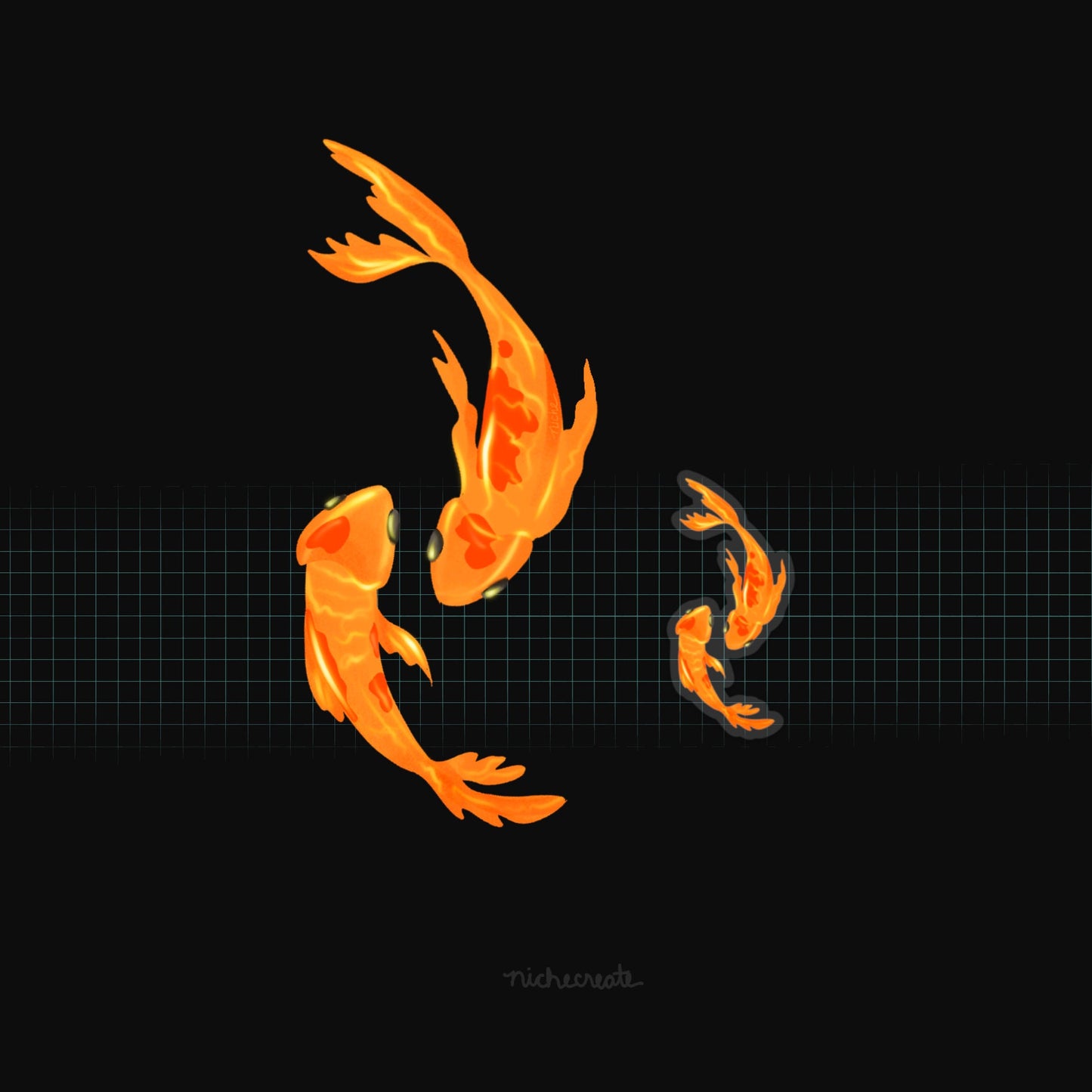 Koi Fish Vinyl Sticker (Transparent)