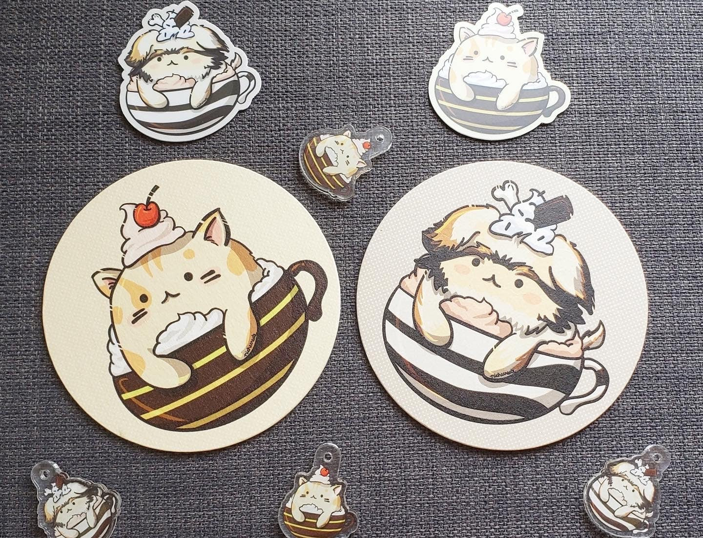 Cattuccino + Mochaccino Coasters