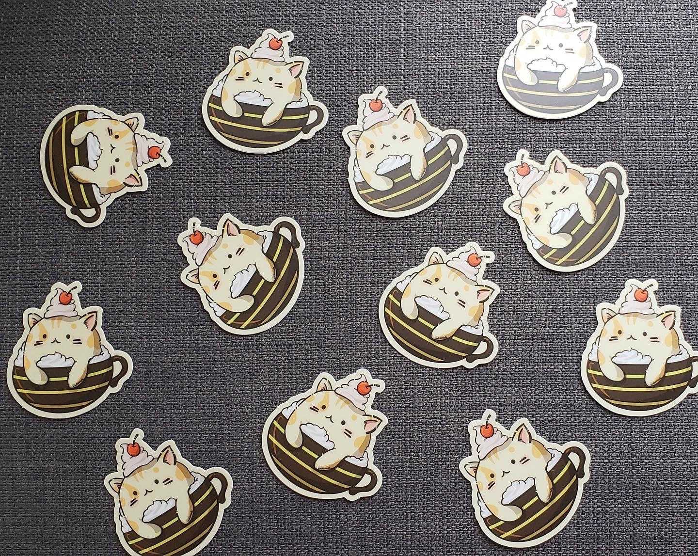 Cattuccino + Mochaccino Mini Vinyl Stickers