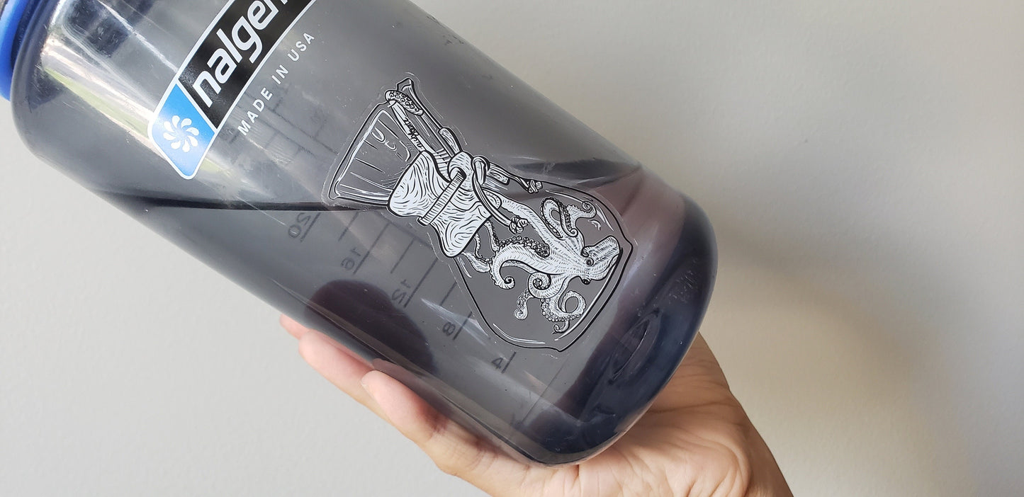 Kraken + Skull Chemex Coffee Vinyl Sticker (Transparent)