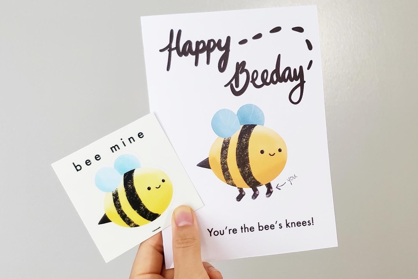 Bee Card + Bee Mine Vinyl Sticker | Birthday/Valentine's Day/Anniversary Card