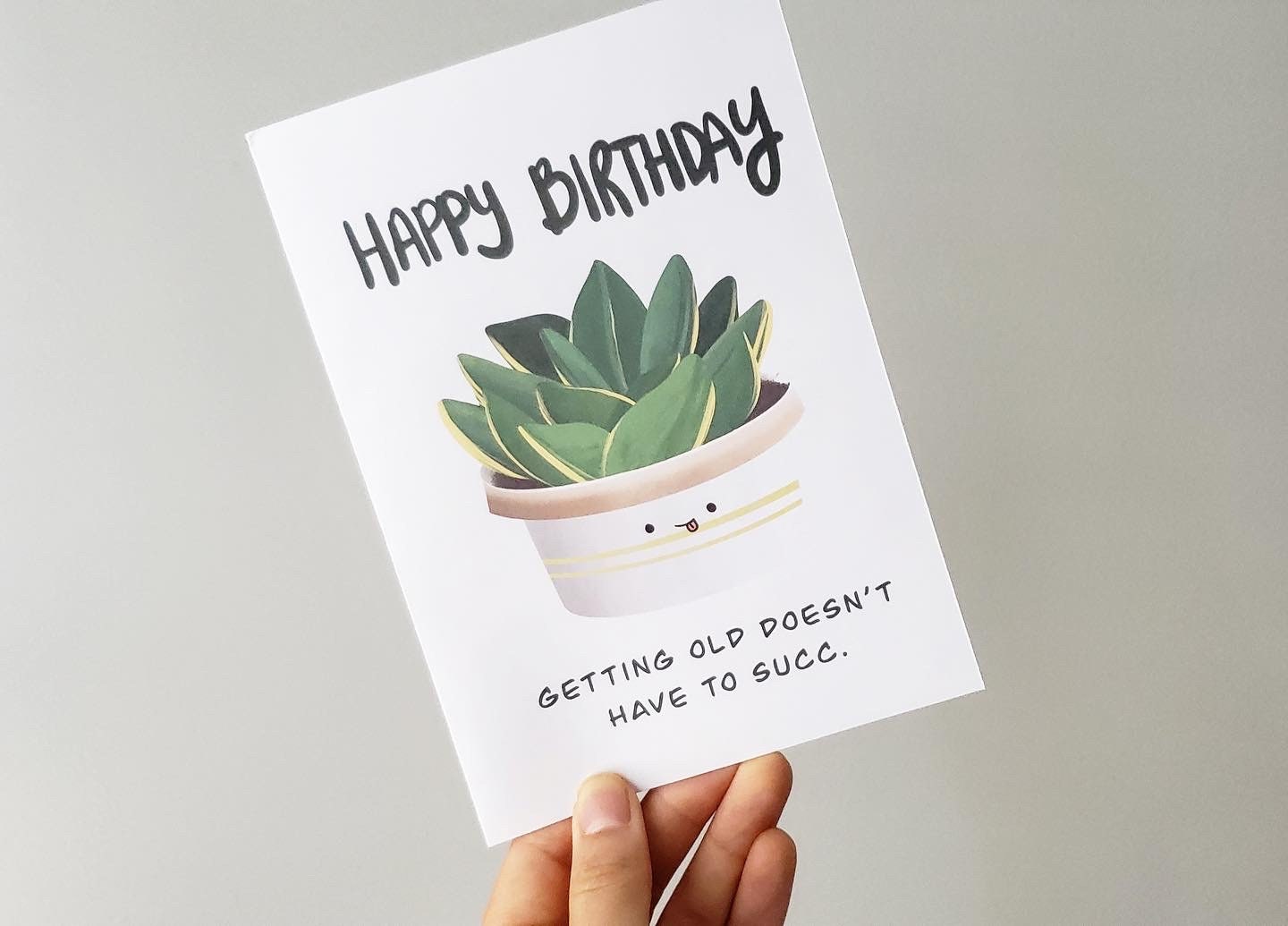 Succulent Card + You Succ Vinyl Sticker | Birthday/Valentine's Card
