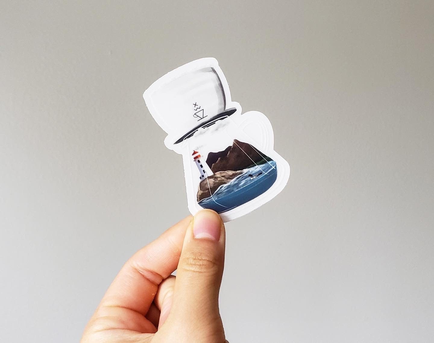 Canadian Lighthouse Coffee Vinyl Sticker (Transparent)