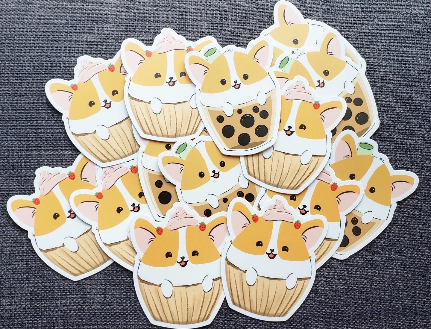 BBT Cupcake Corgi Vinyl Stickers