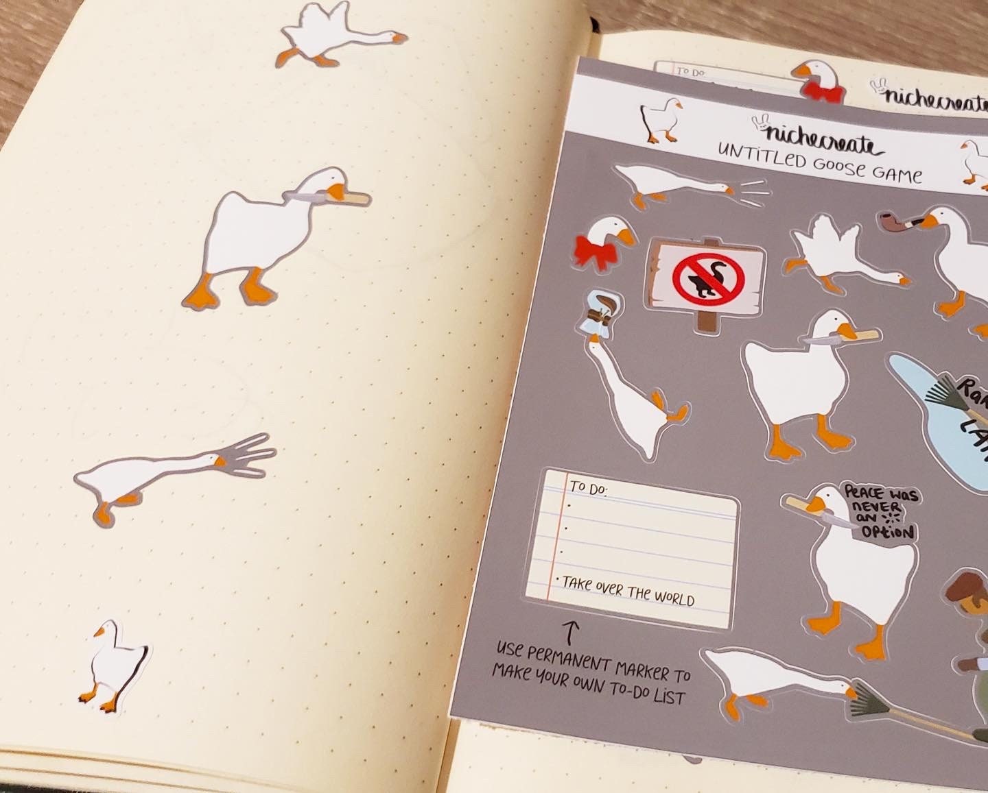 Untitled Goose Game Vinyl Sticker Sheet