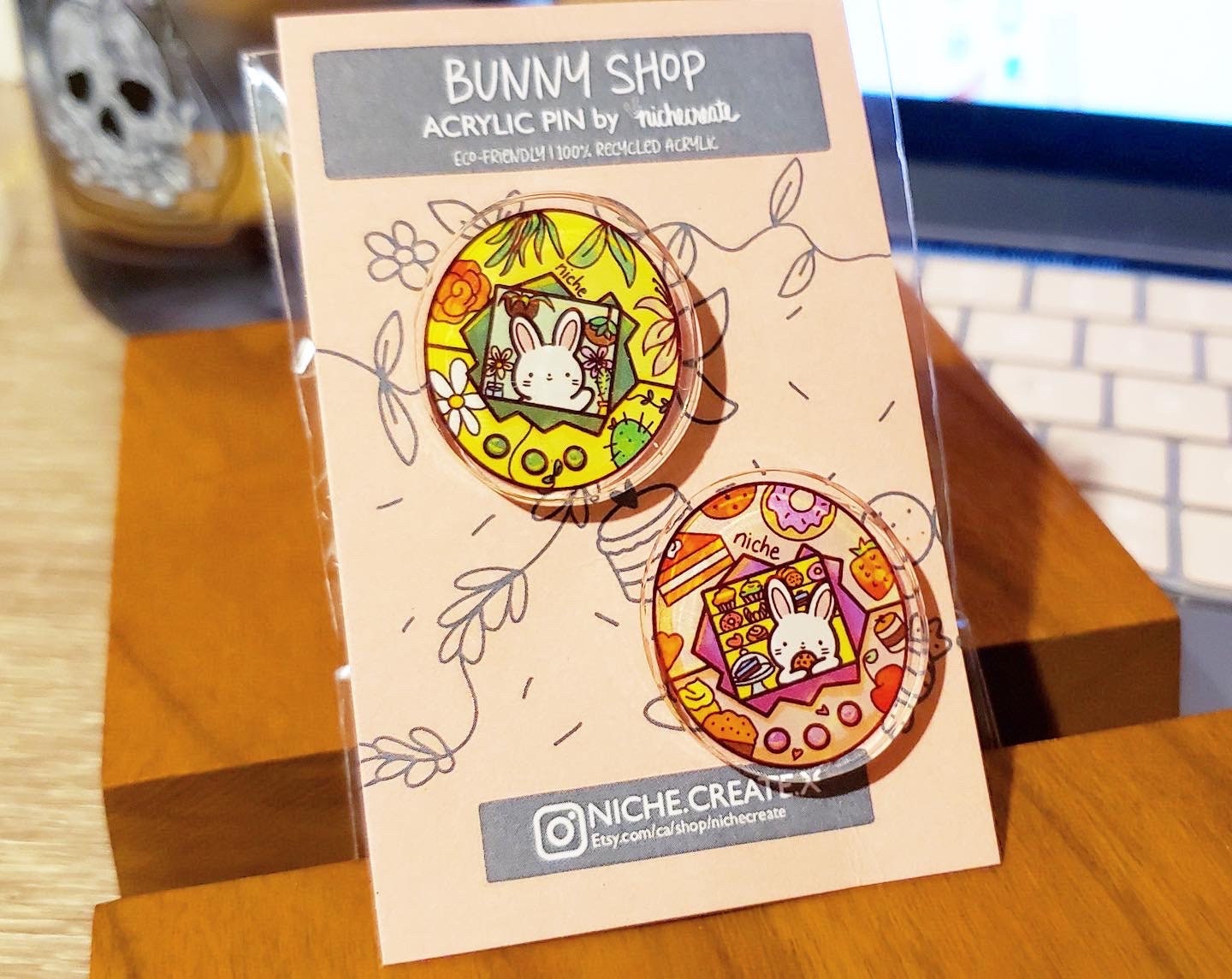 Bunny Shop Tamagotchi Acrylic Pins