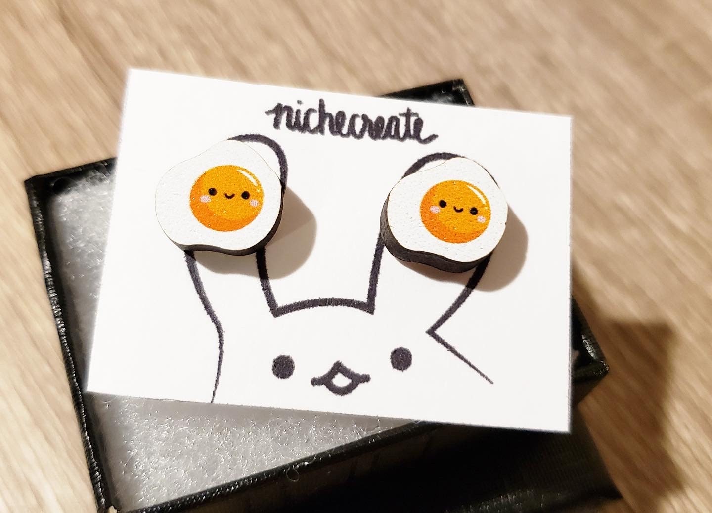 Avocado + Egg Wooden Earring Studs