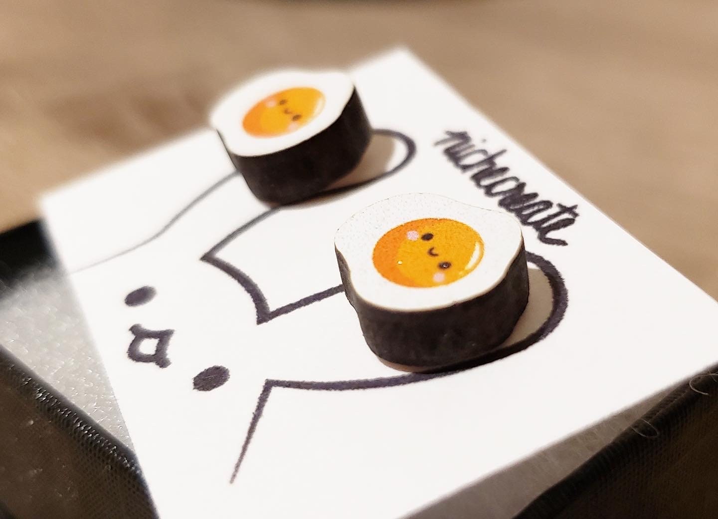 Avocado + Egg Wooden Earring Studs