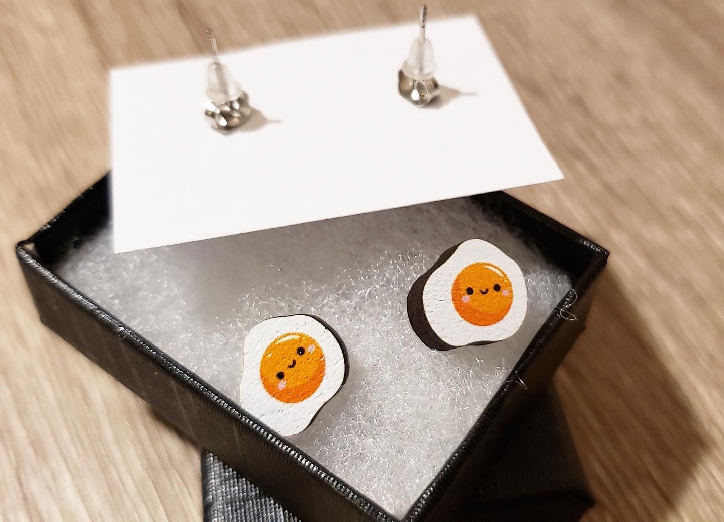 Avocado + Egg Wooden Earring Studs