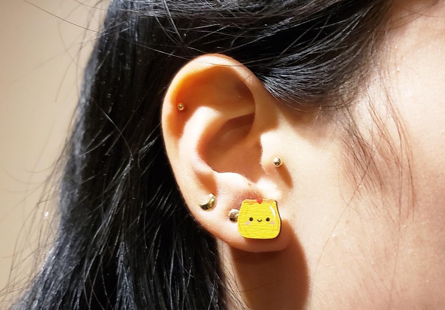 Dim Sum Wooden Earring Studs