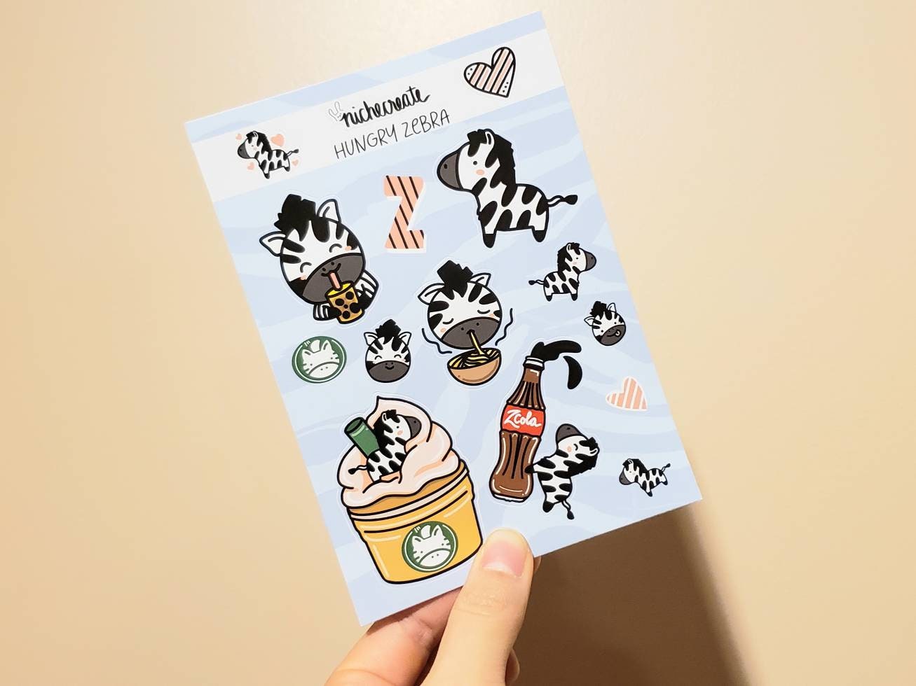 Hungry Zebra Vinyl Sticker Sheet