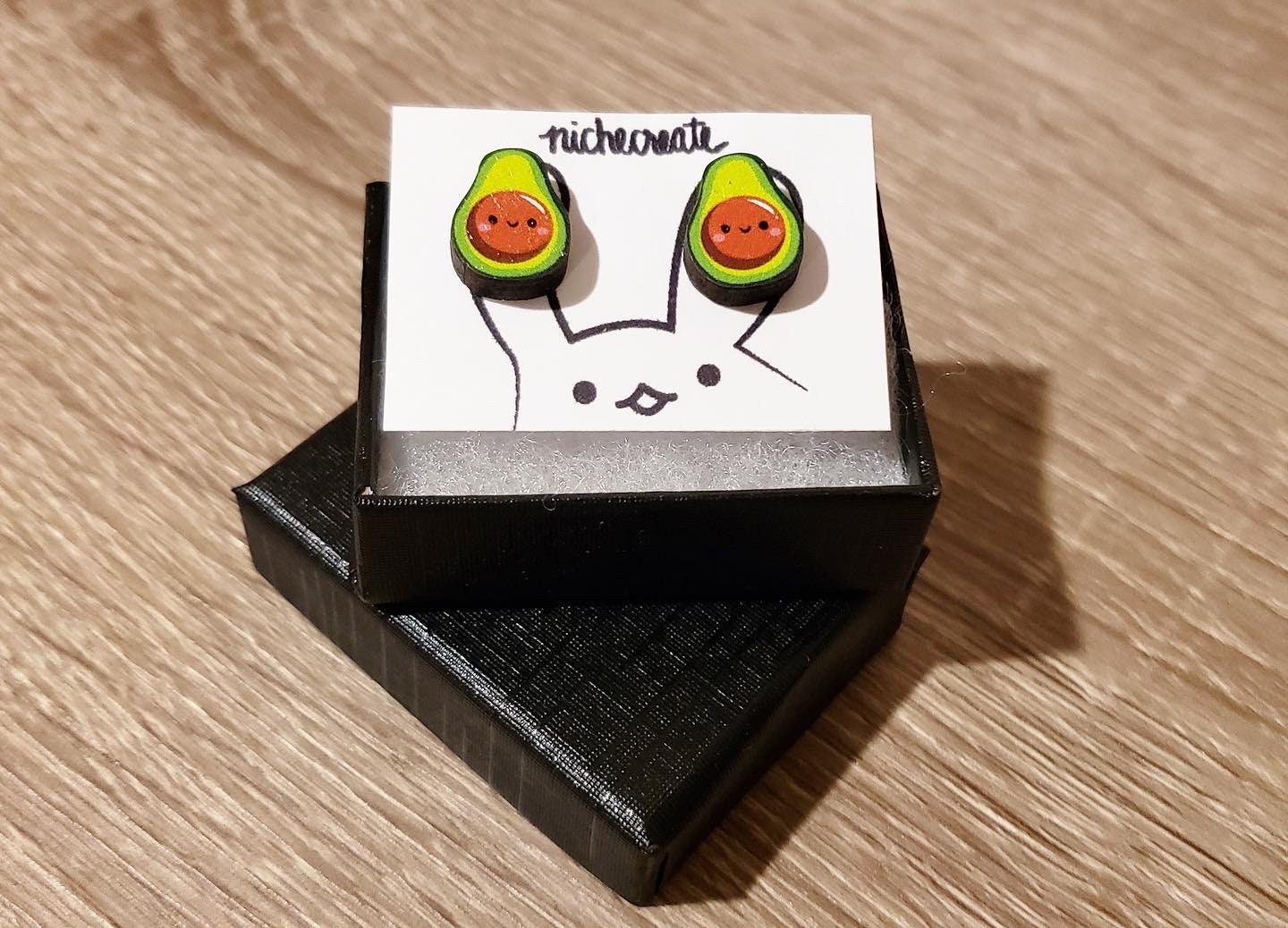 Avocado + Egg Wooden Earring Studs