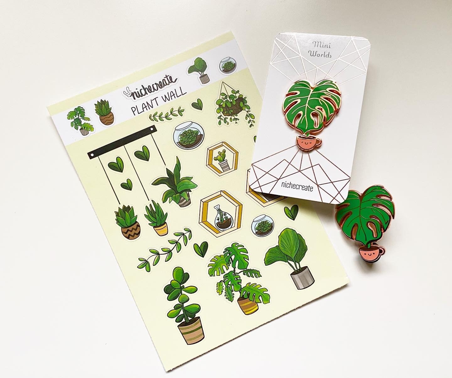Monstera Cuppa Rose Gold Hard Enamel Pin (Pink Cup)