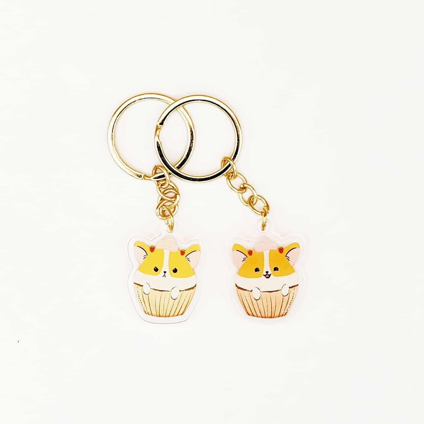 Corgi Keychains | Bubble Tea and Cupcake