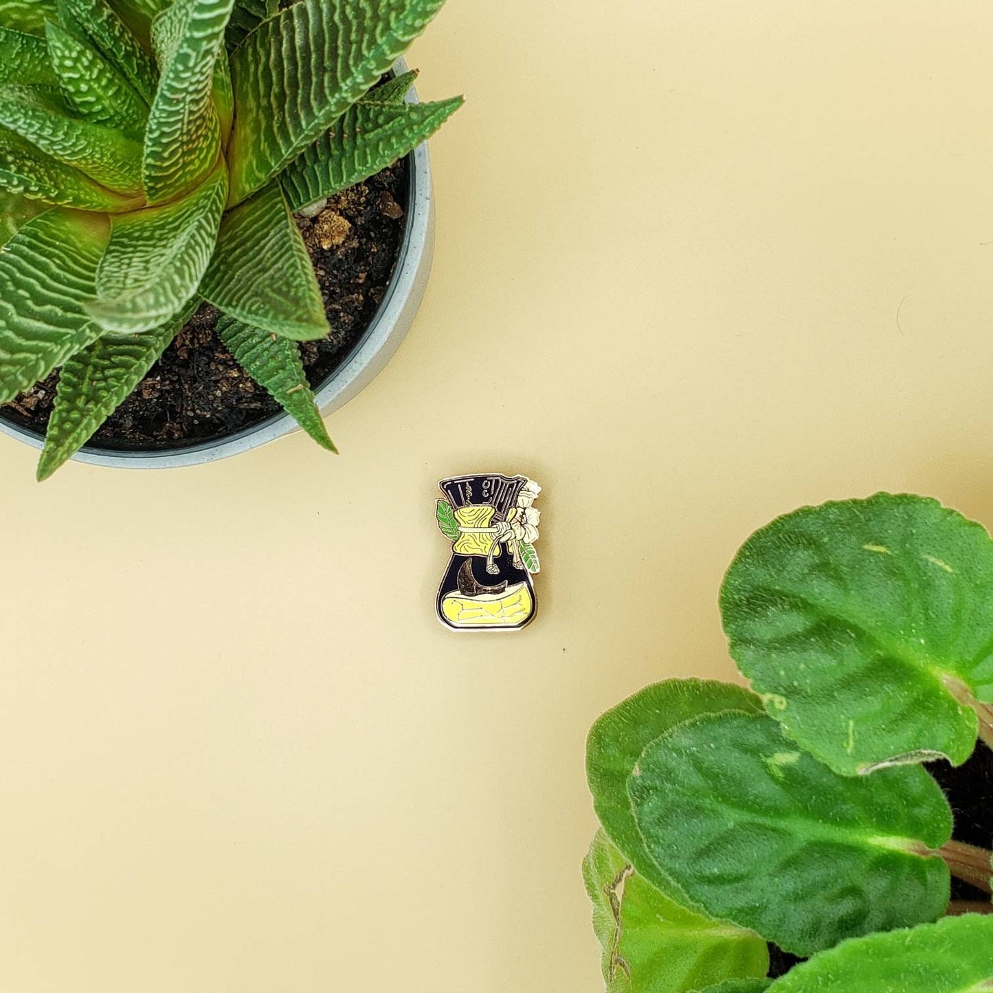 Moonflower Chemex Rose Gold Enamel Pins (Pink, Blue, Yellow)