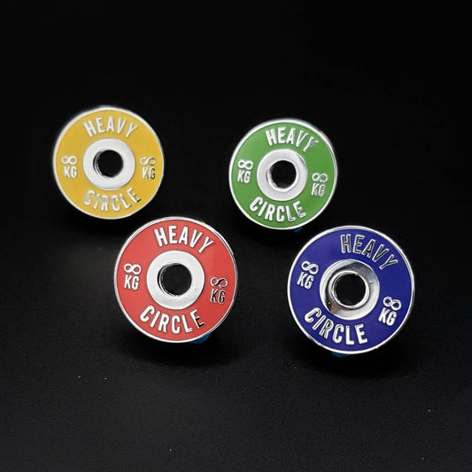 Weightlifting Kilo Plates Hard Enamel Pins | Red/Blue/Yellow/Green