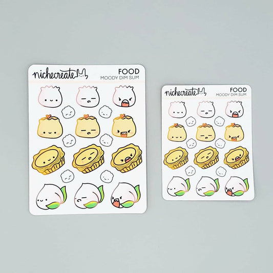 Moody Dim Sum Planner Sticker Sheet