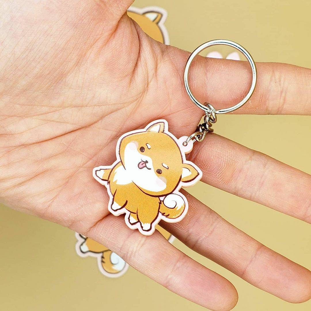 Shiba Inu Pink Keychains