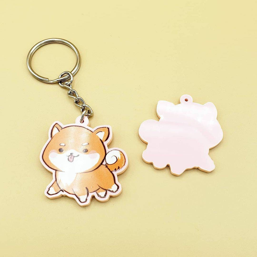Shiba Inu Pink Keychains