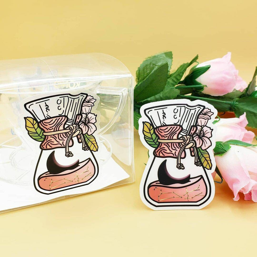 Aeropress + Chemex Moonflower Vinyl Stickers (Transparent)