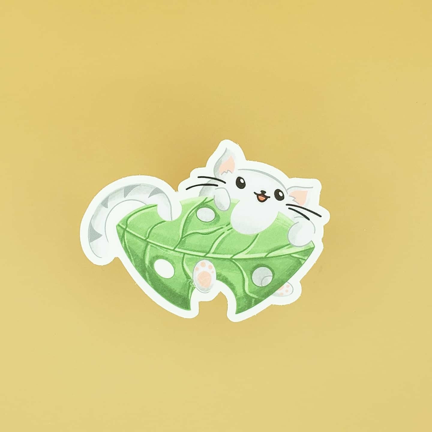 Cat Plant Vinyl Stickers, Coasters, Magnets