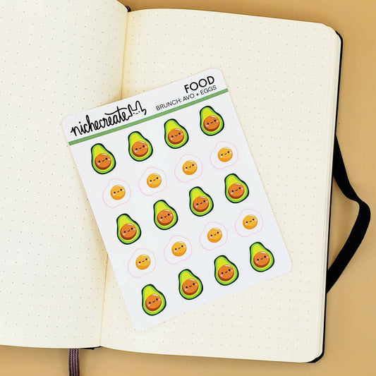 Brunch Avocado and Eggs Planner Sticker Sheet