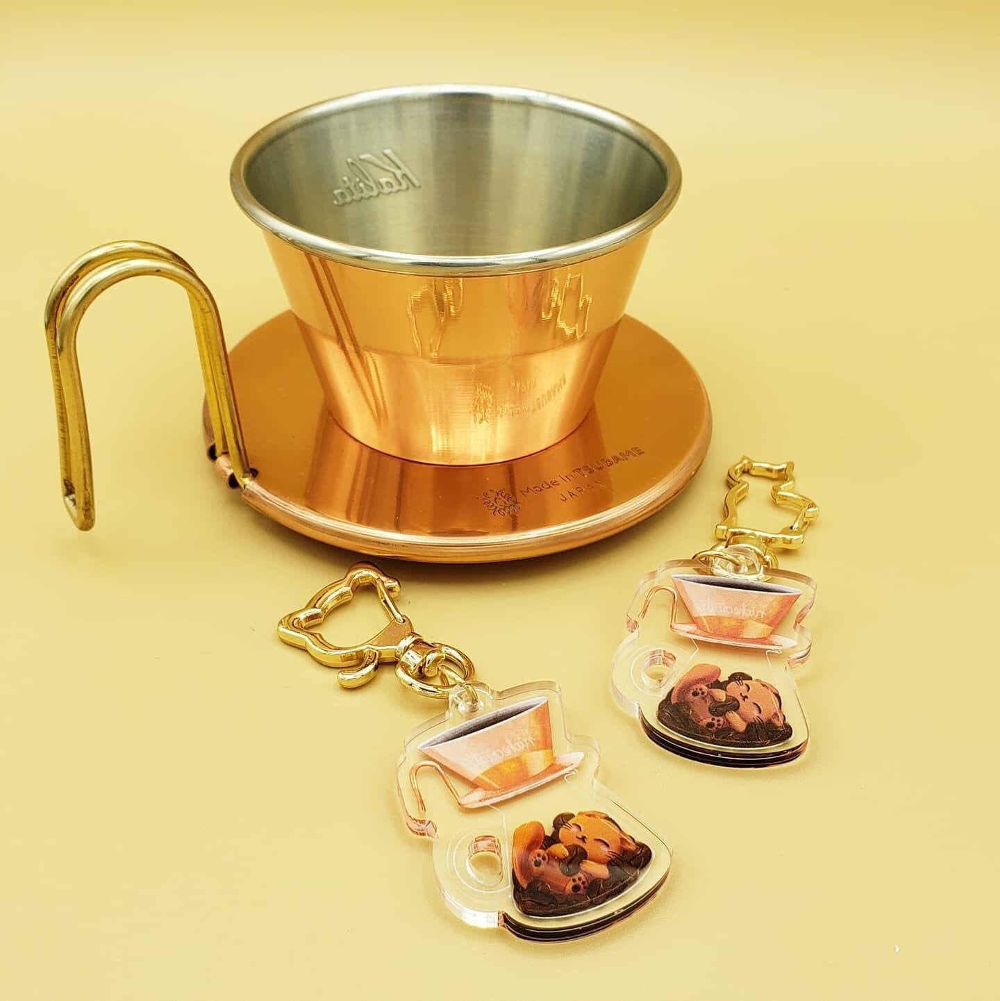 Tsubame Cat Coffee Keychain