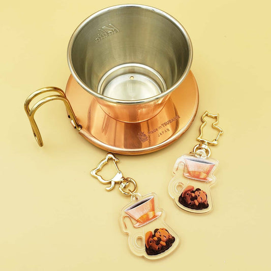 Tsubame Cat Coffee Keychain