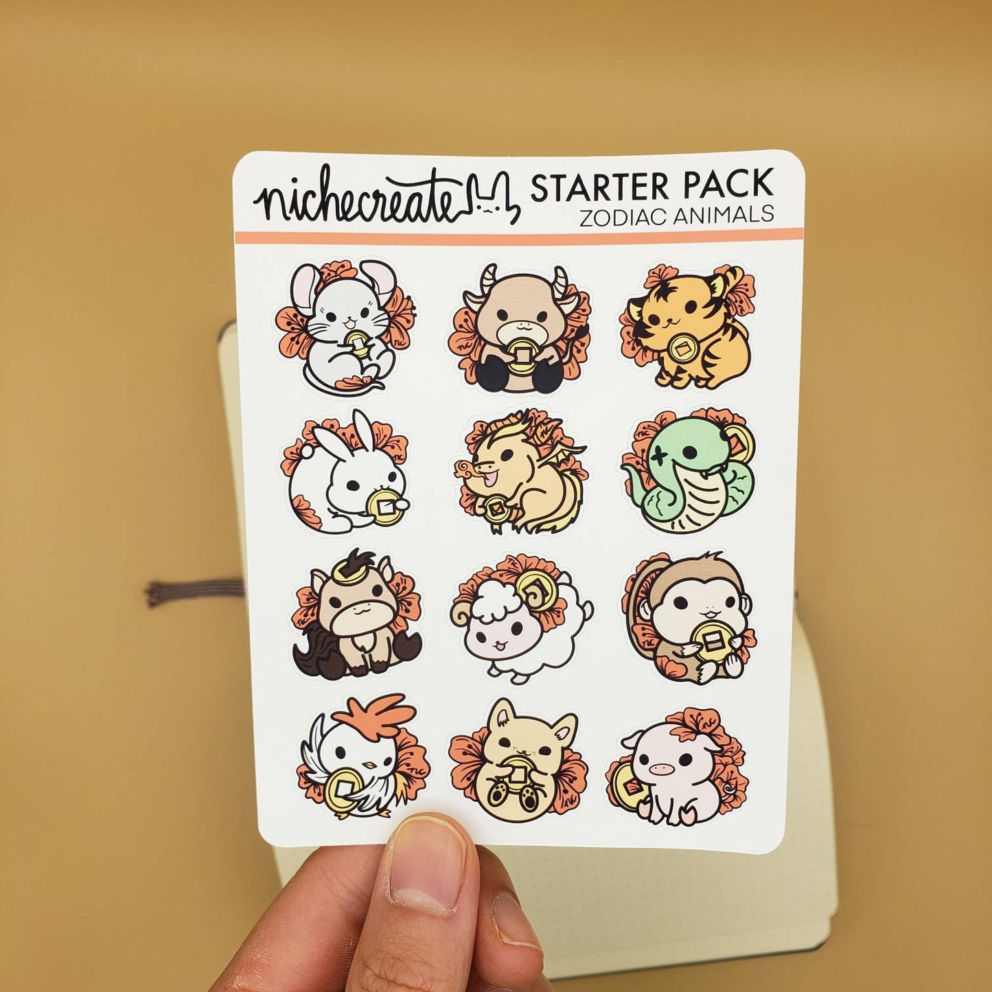 Lucky Plum Zodiac Animals Planner Sticker Sheet