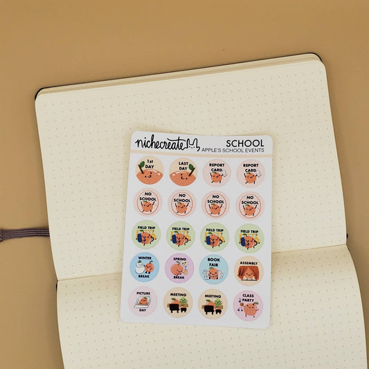 Apple's School Events Planner Sticker Sheet