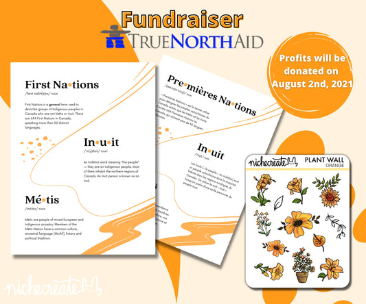 Orange Plant Wall Planner Sticker Sheet