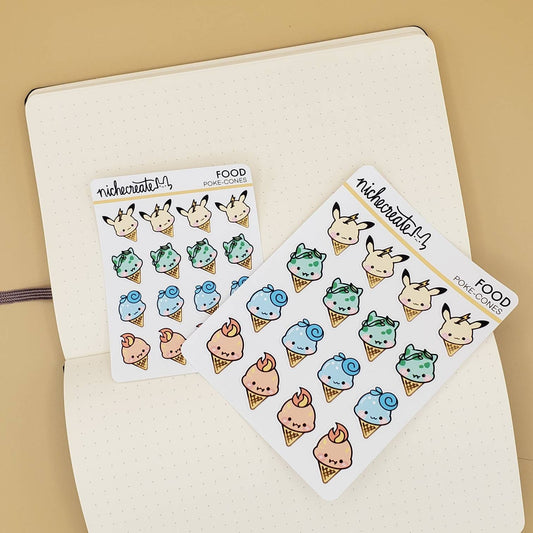 Starter Pack Ice Cream Cones Planner Sticker Sheet (Inspired Art)