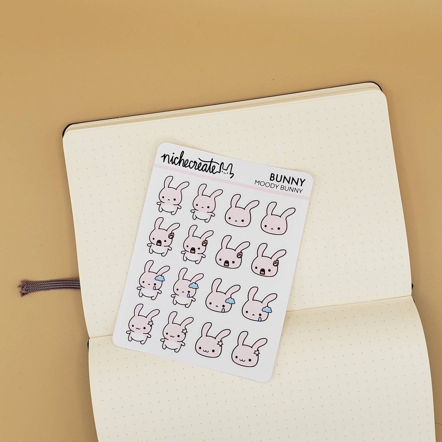 Moody Bunny Planner Sticker Sheet