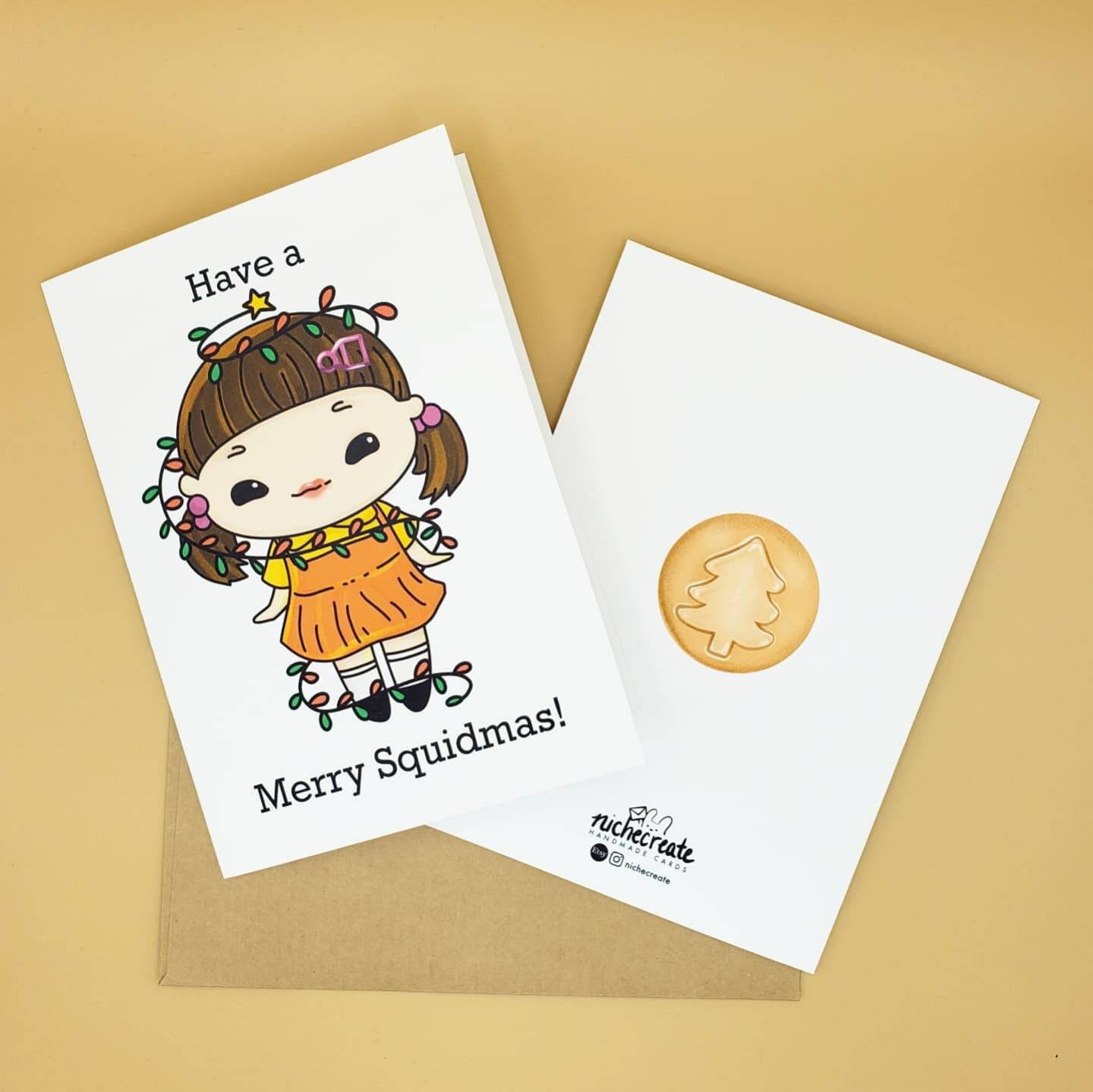 Squid Game Christmas Card | Red Light Green Light or Front Man Santa