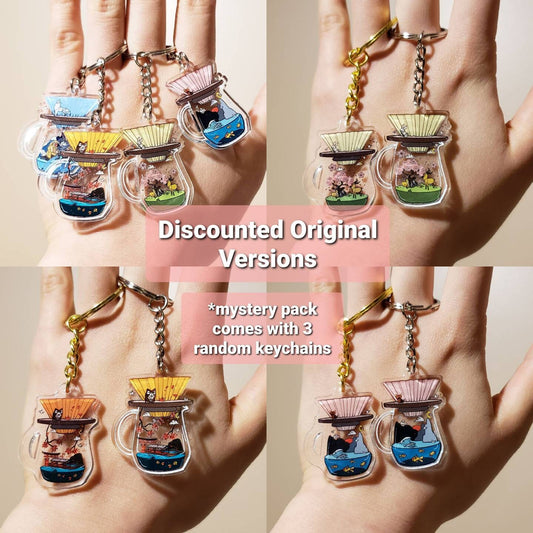 Origami Coffee Dripper Keychains | Yellow, Pink, Orange, Red, Blue, Orange, White, Green (Inspired Art)