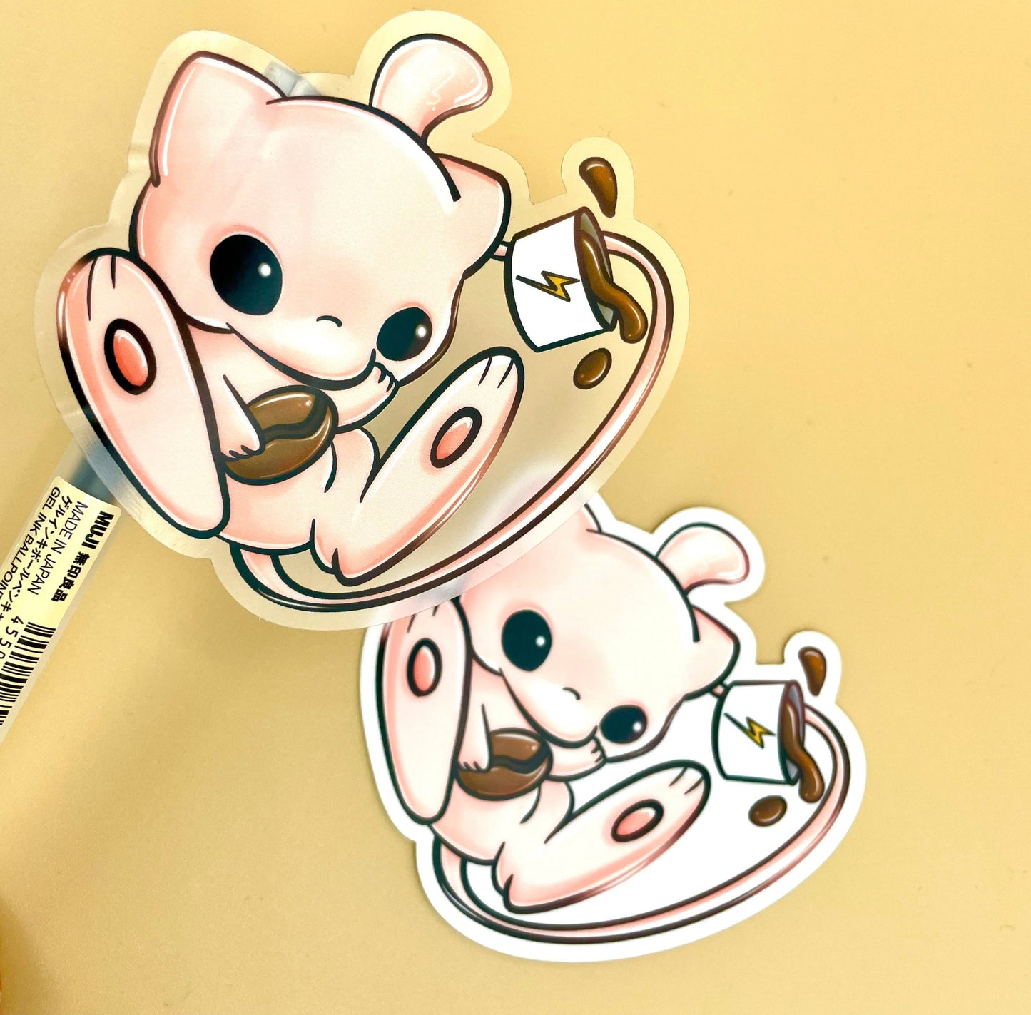 Pink Psychic Coffee Vinyl Sticker and Keychains | Light Pink or Transparent (Inspired Art)