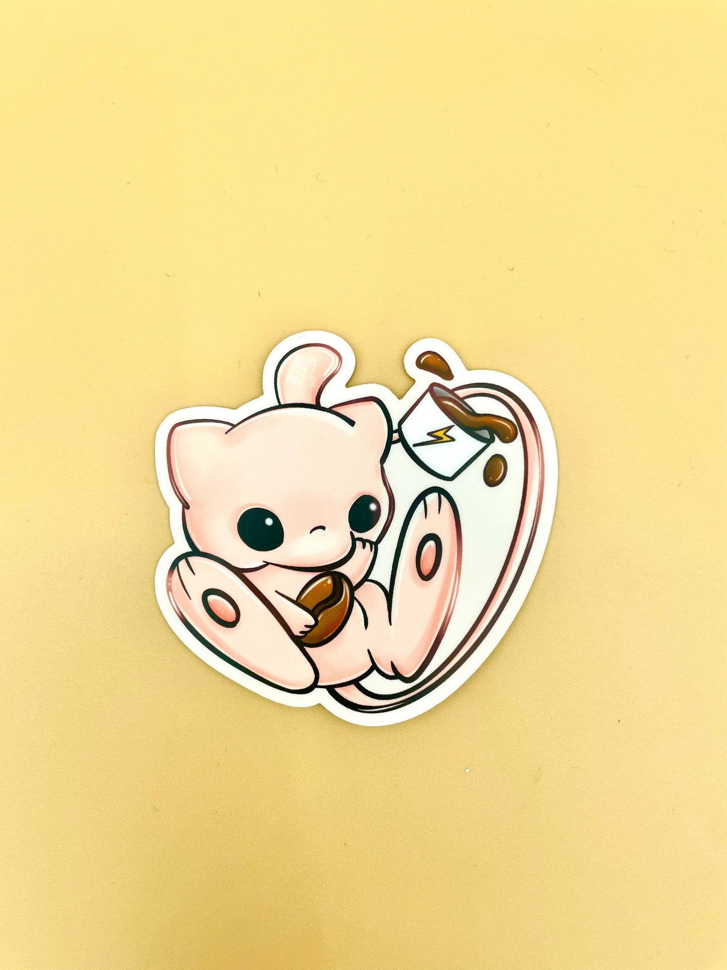 Pink Psychic Coffee Vinyl Sticker and Keychains | Light Pink or Transparent (Inspired Art)