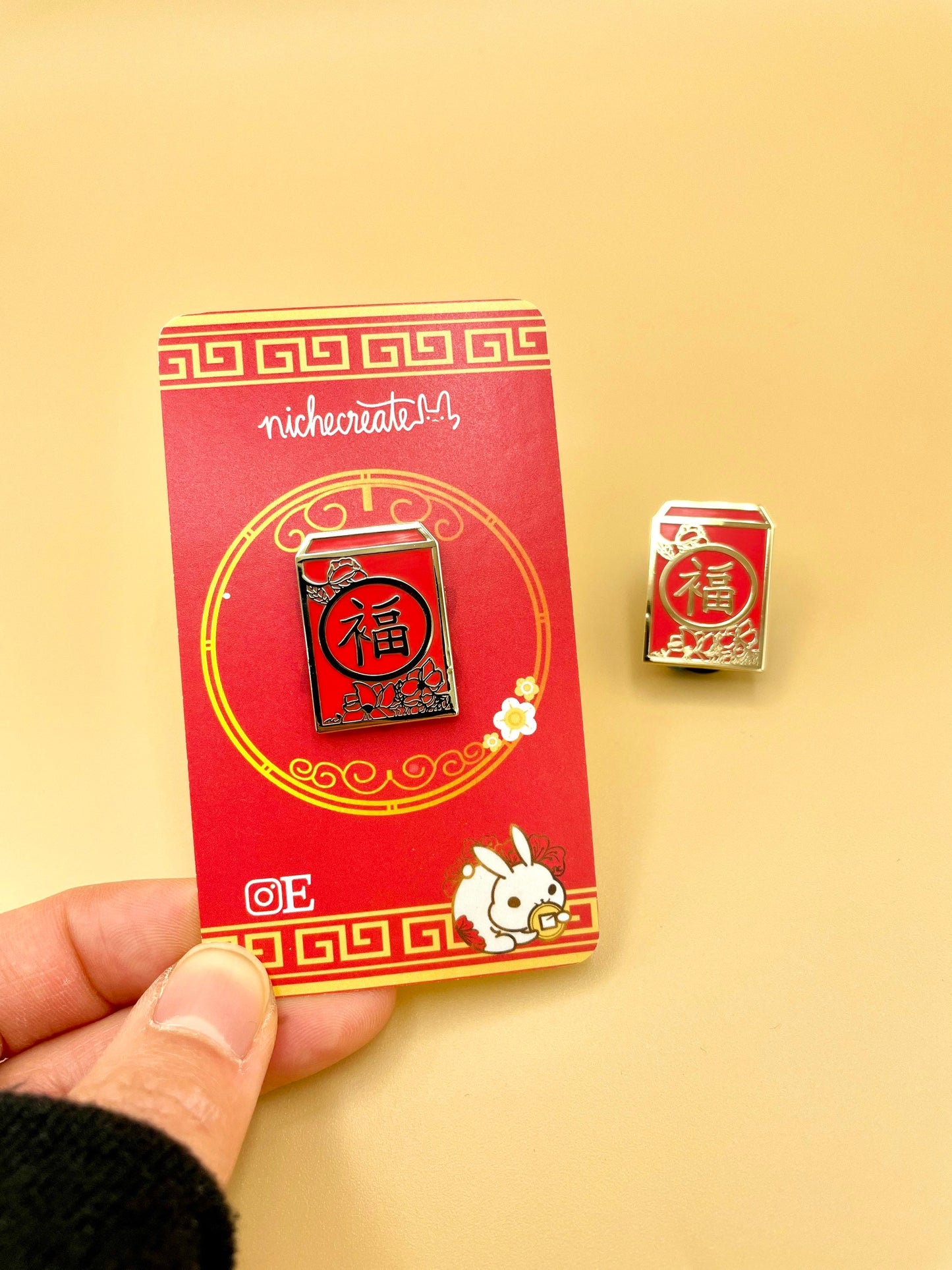 Red Envelope Gold Hard Enamel Pin/Keychains