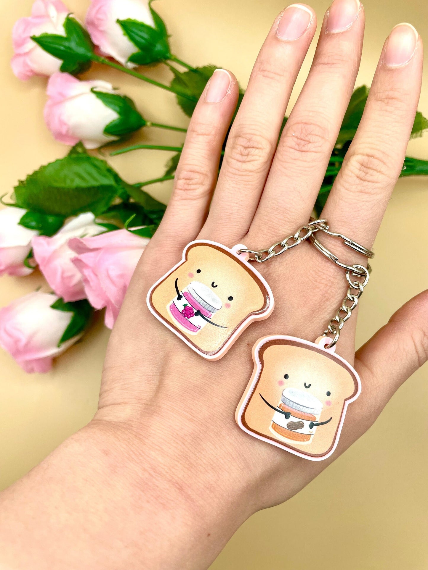 PB&J Pink Keychains
