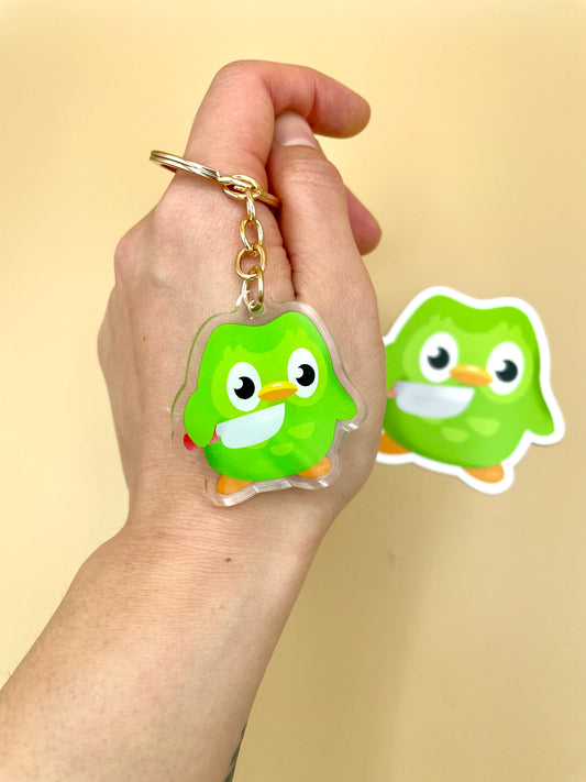 Stabby Owl Sticker/Keychain/Enamel Pin/Magnet