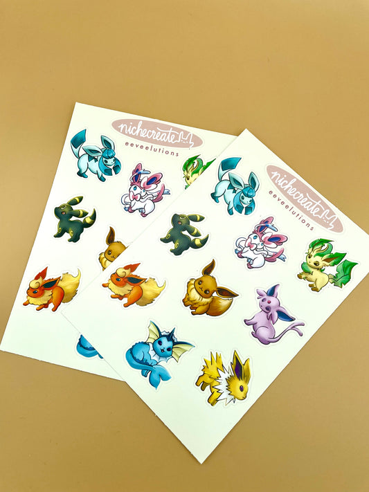 Evolutions Vinyl Sticker Sheet (Inspired Art)