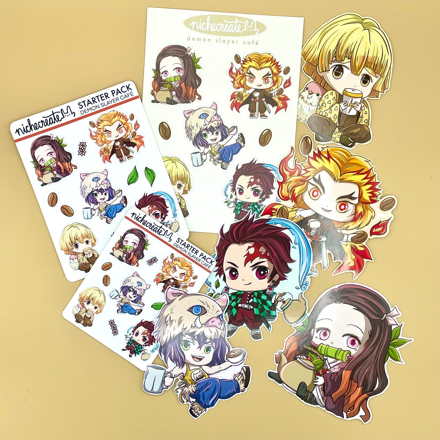 Demon Café Vinyl Sticker Sheet (Inspired Art)