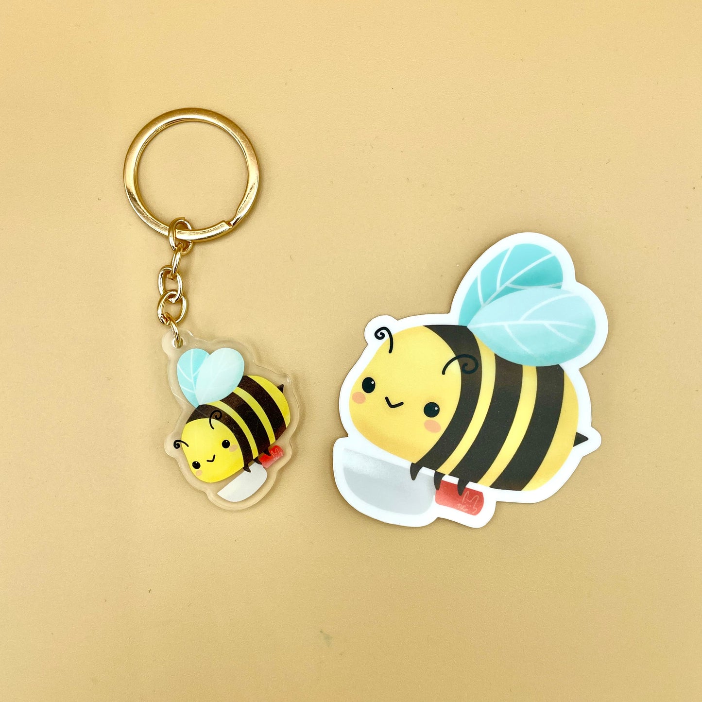 Killer Bee Keychain & Vinyl Sticker (Stabby Bee)