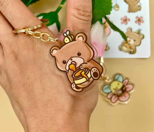 Bee + Bear Acrylic Keychain