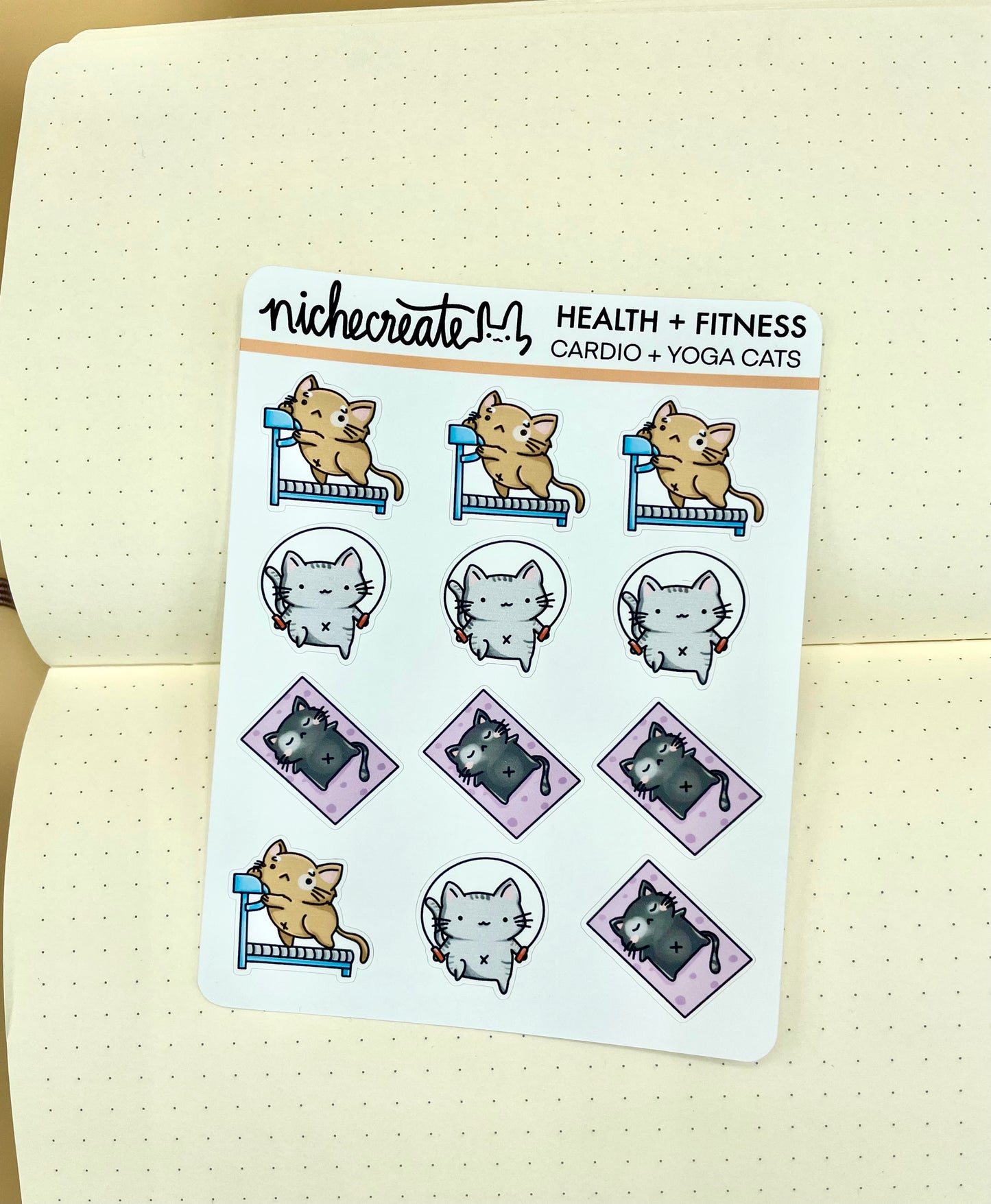 Workout Cats (3 Designs) Planner Sticker Sheet