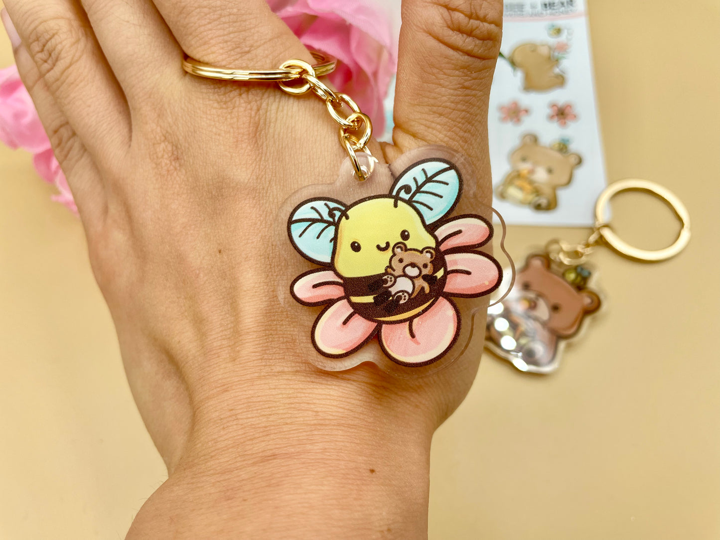 Bee + Bear Acrylic Keychain