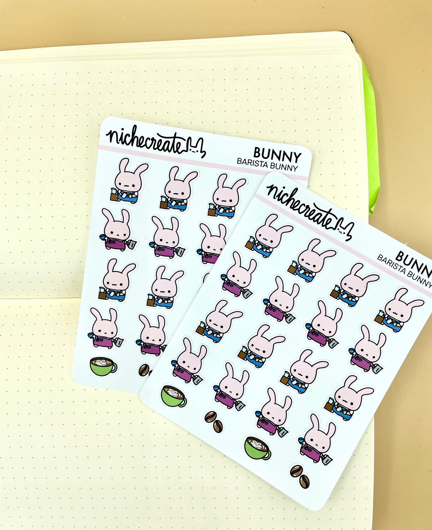 Barista Bunny Planner Sticker Sheet