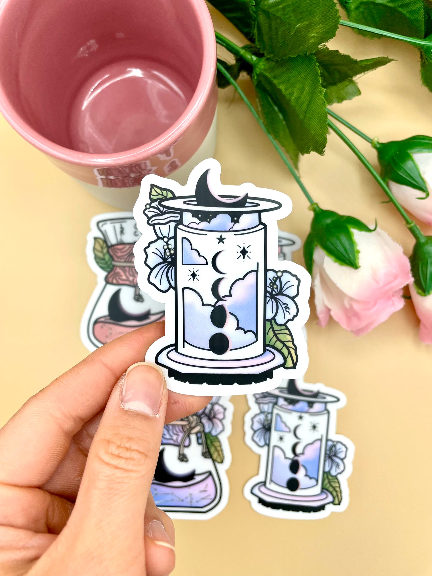 Aeropress + Chemex Moonflower Vinyl Stickers (Transparent)