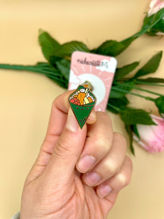 Temaki Gold Hard Enamel Pin | Sushi Hand Roll