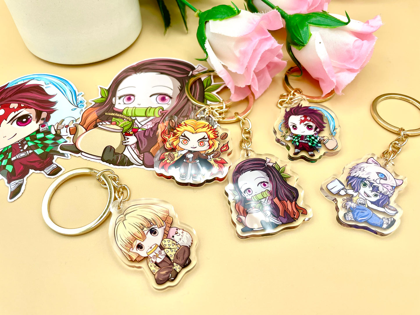 Demon Café Acrylic Keychains (Inspired Art)